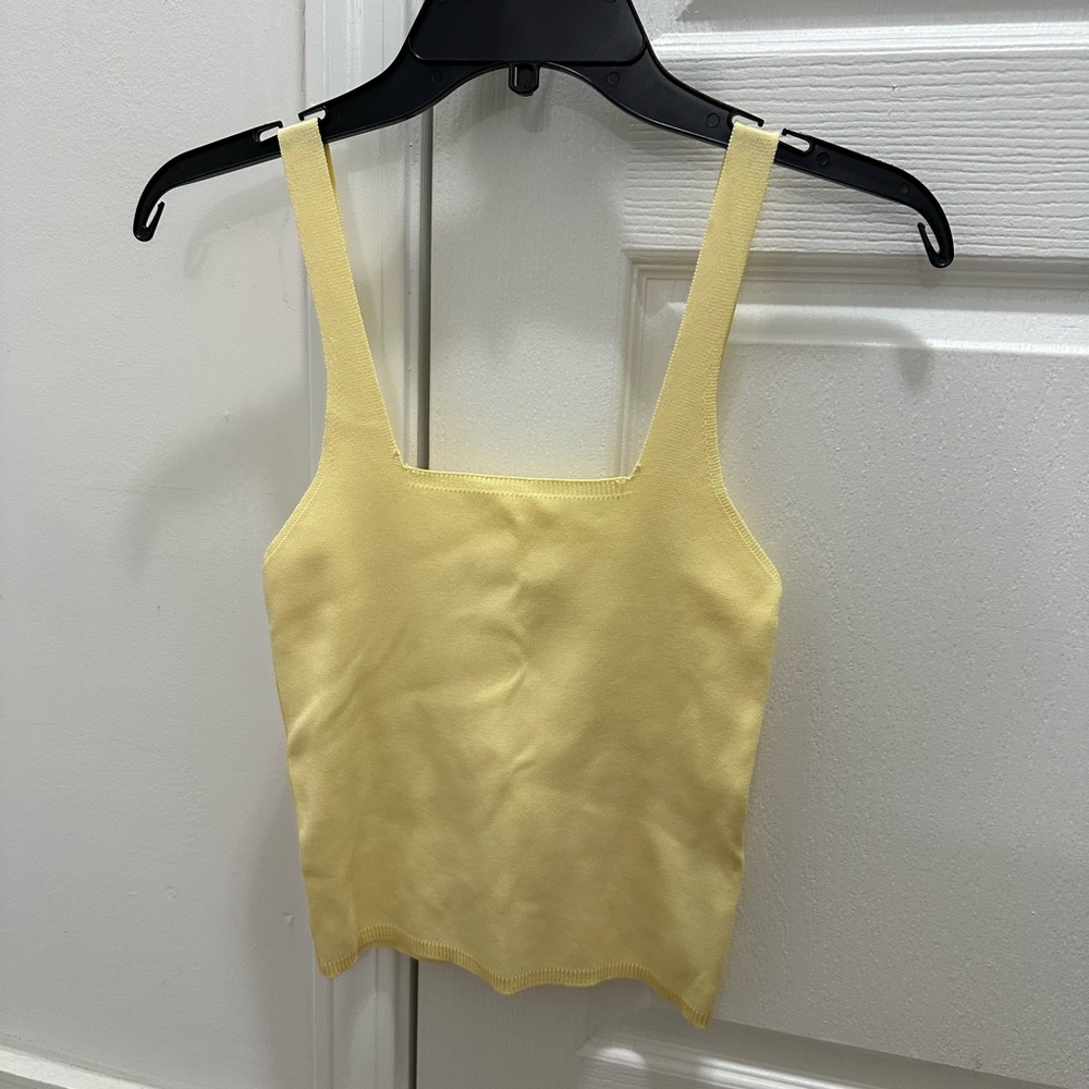 Zara pastel yellow crop top